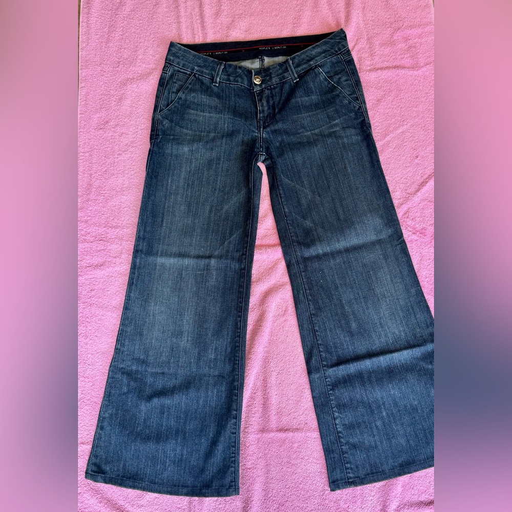 Women's Black Flare Jeans - Picture 2 of 3